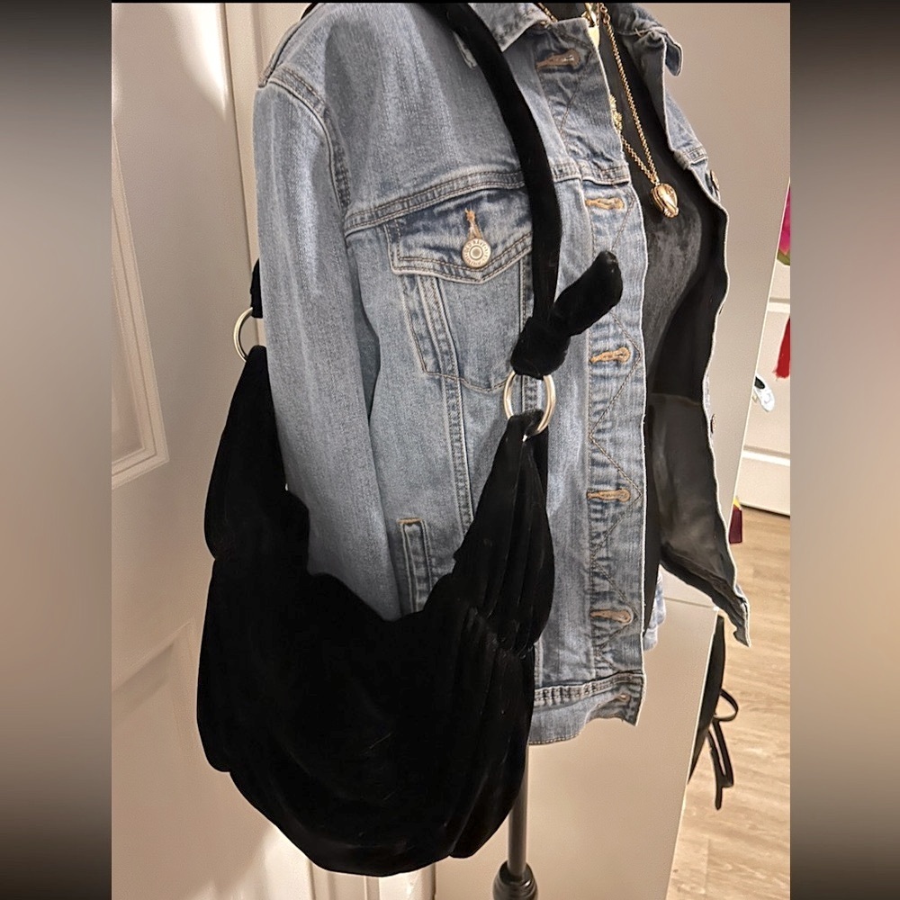 Vintage Y2K Black Hobo Shoulder Bag